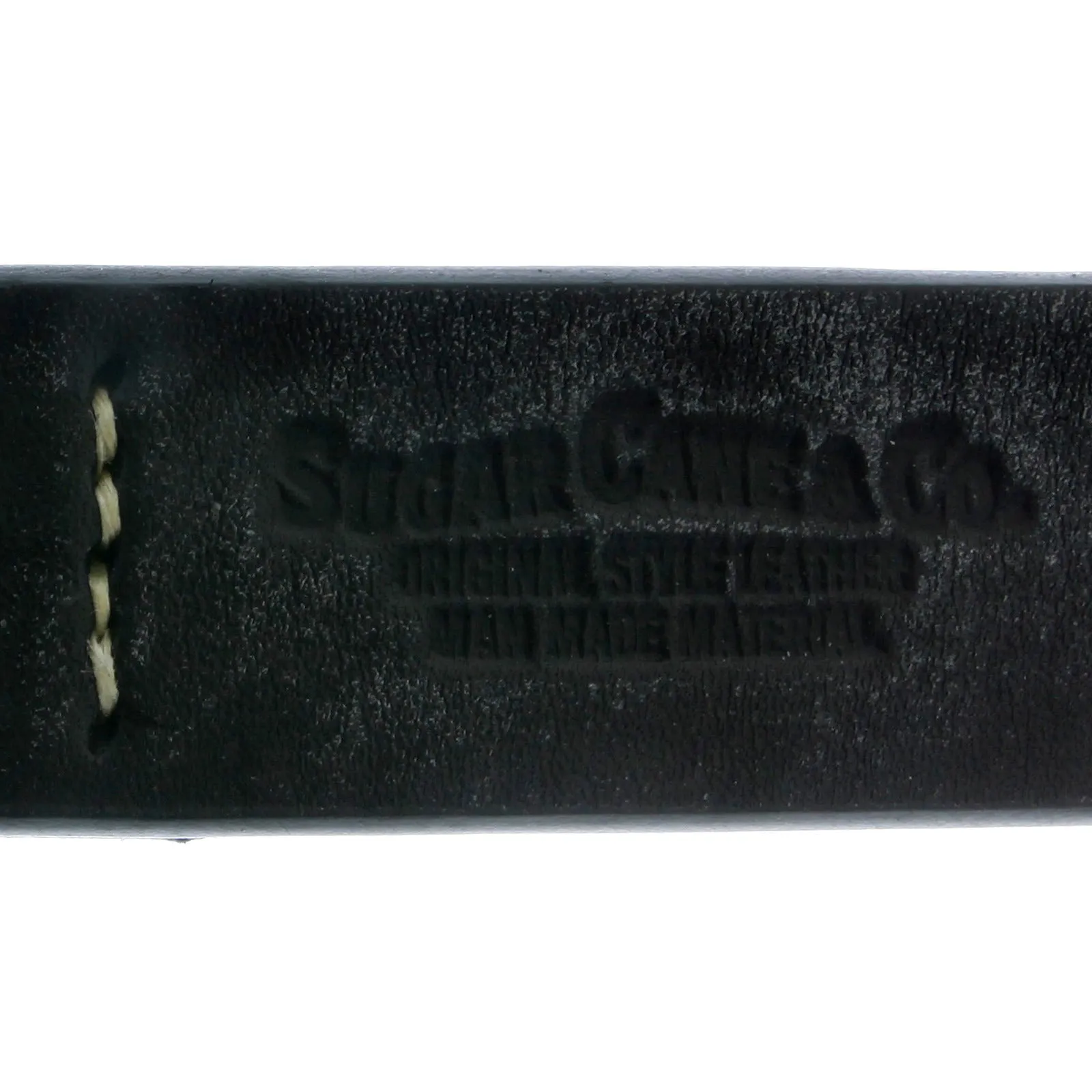 Vintage Black Leather F01406 Casual Belt with Steel Buckle CANE1141 sold by SugarCane Jeans product image thumbnail 5