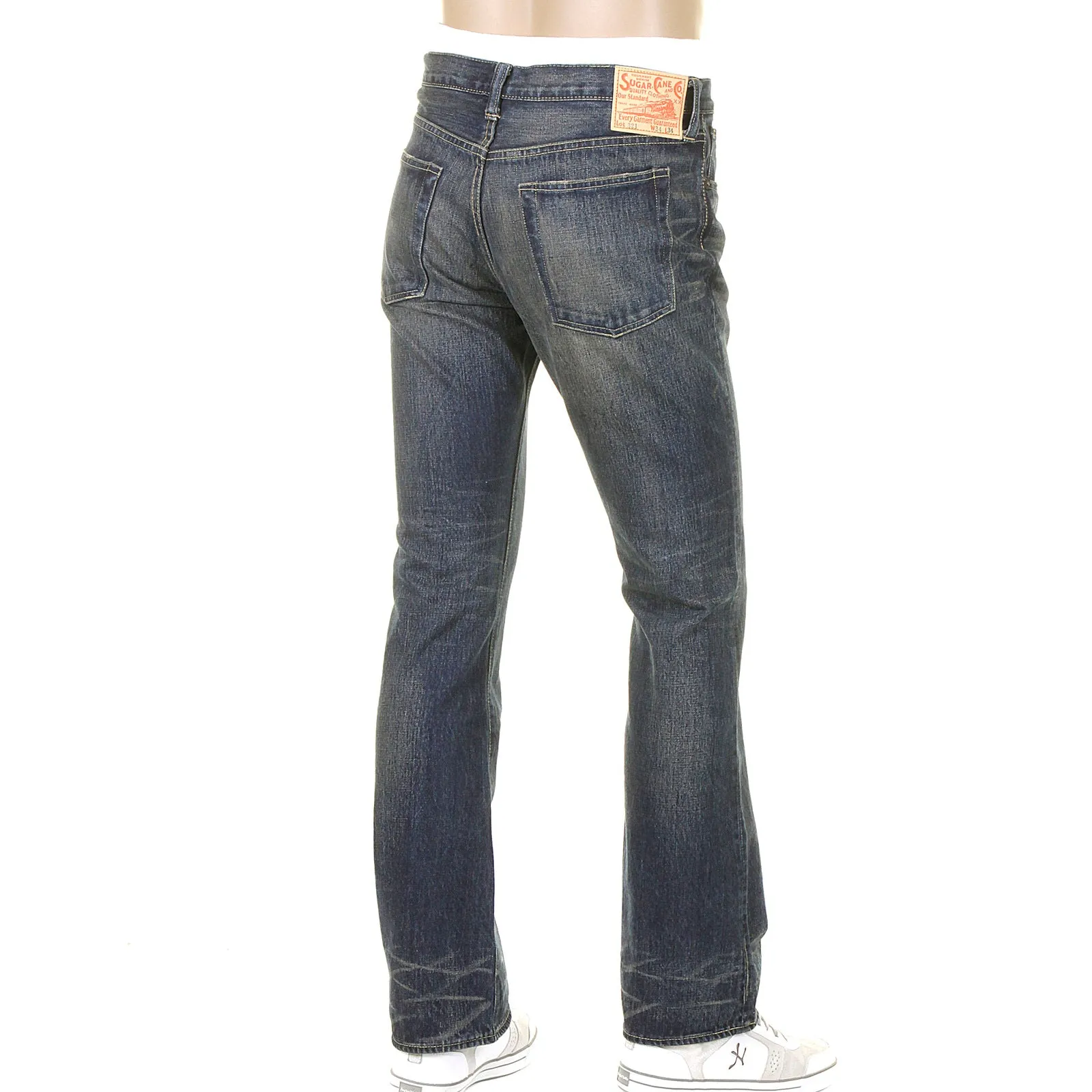 Vintage Boot Cut SC40321H Hard Wash Selvedge Denim Jeans CANE9030 sold by SugarCane Jeans