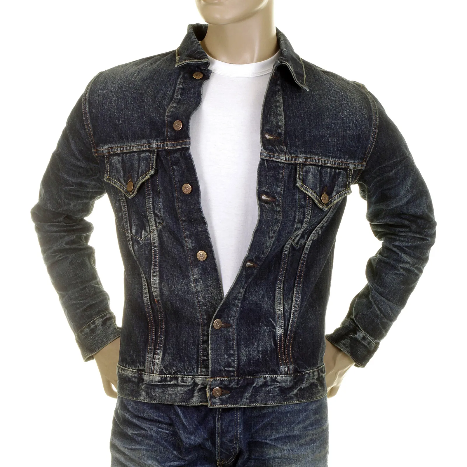 Vintage Lone Star 14oz Dark Hard Wash SC11901H Denim Jacket CANE2822 sold by SugarCane Jeans