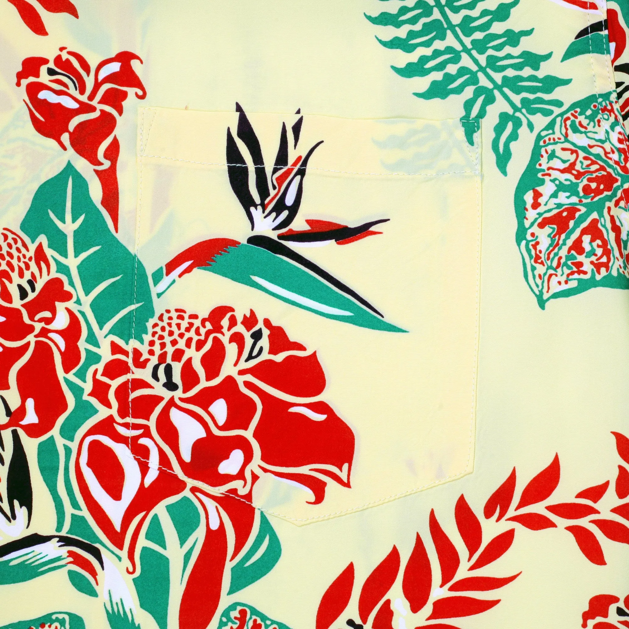 Yellow Flourish Flowers SS38322 Short Sleeve Hawaiian Shirt SURF11090 sold by SugarCane Jeans product image thumbnail 4