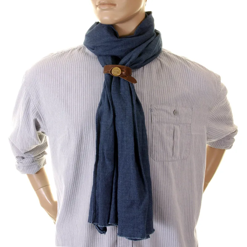 Sugar Cane navy houndstooth one wash SC01969A stole scarf CANE2726 made by Sugar Cane