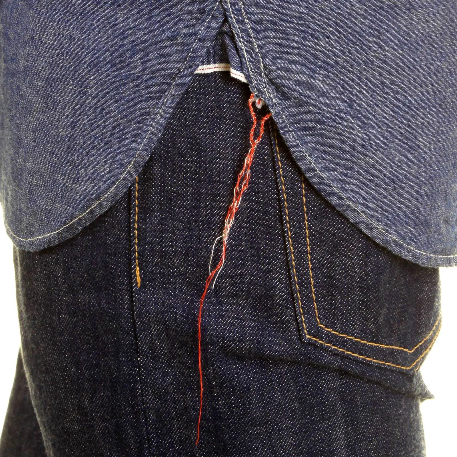 Sugar Cane SC35454 denim blue chambray work shirt CANE0245 sold by SugarCane Jeans product image thumbnail 2