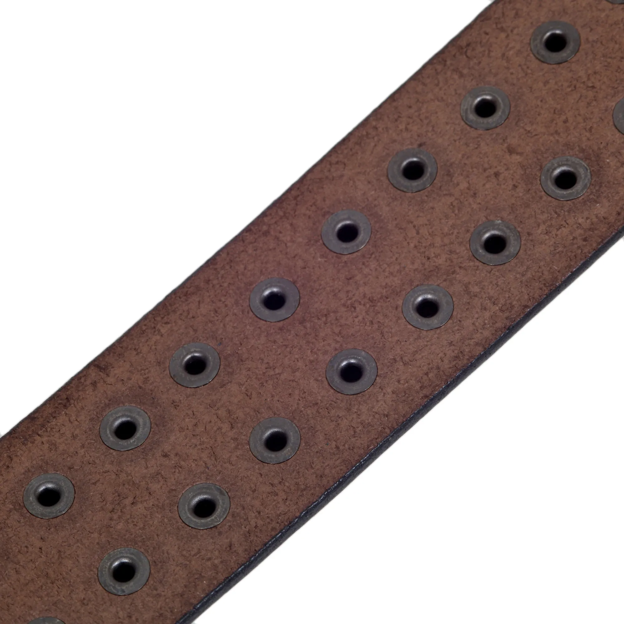 Thick Brown Leather SC02322 Cowhide Garrison Belt with Studs CANE7537 sold by SugarCane Jeans product image thumbnail 4