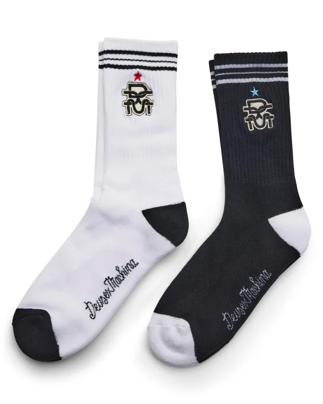 Clubhouse Socks Mono - 2 Pack Multi made by Deus Ex Machina