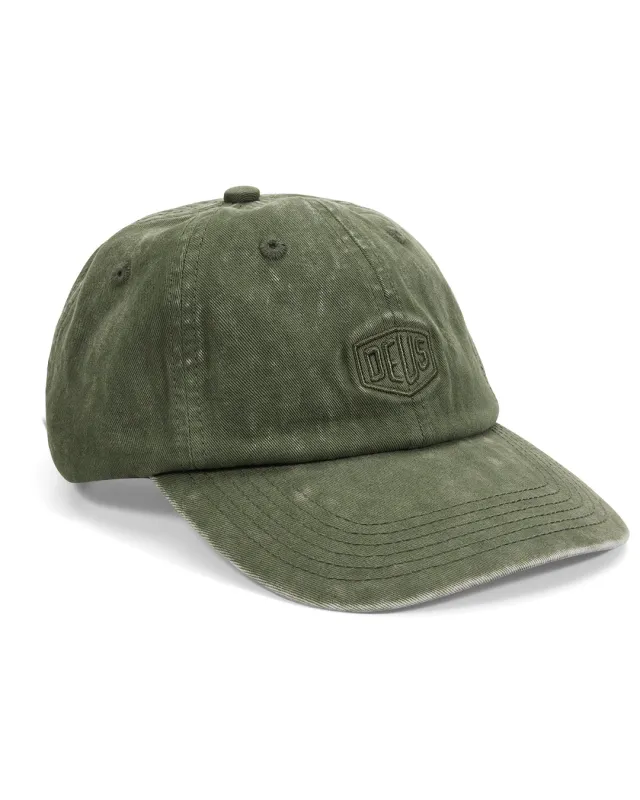 Shield Garment Dyed Dad Cap - Cypress Green sold by Deus Ex Machina