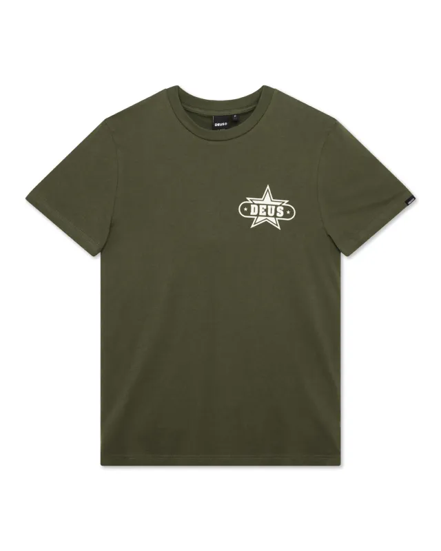 Gumshoe Tee - Cypress Green sold by Deus Ex Machina