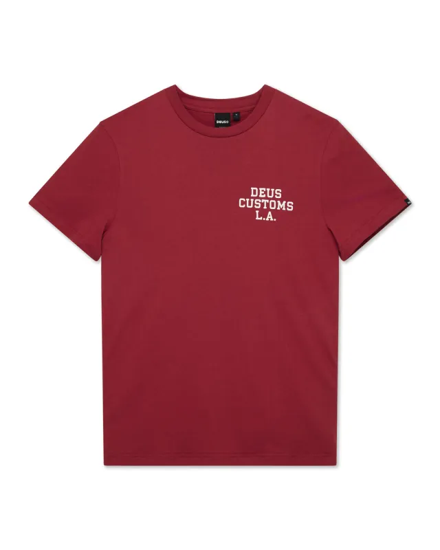 Quickbeak Tee - Lava Falls Red sold by Deus Ex Machina