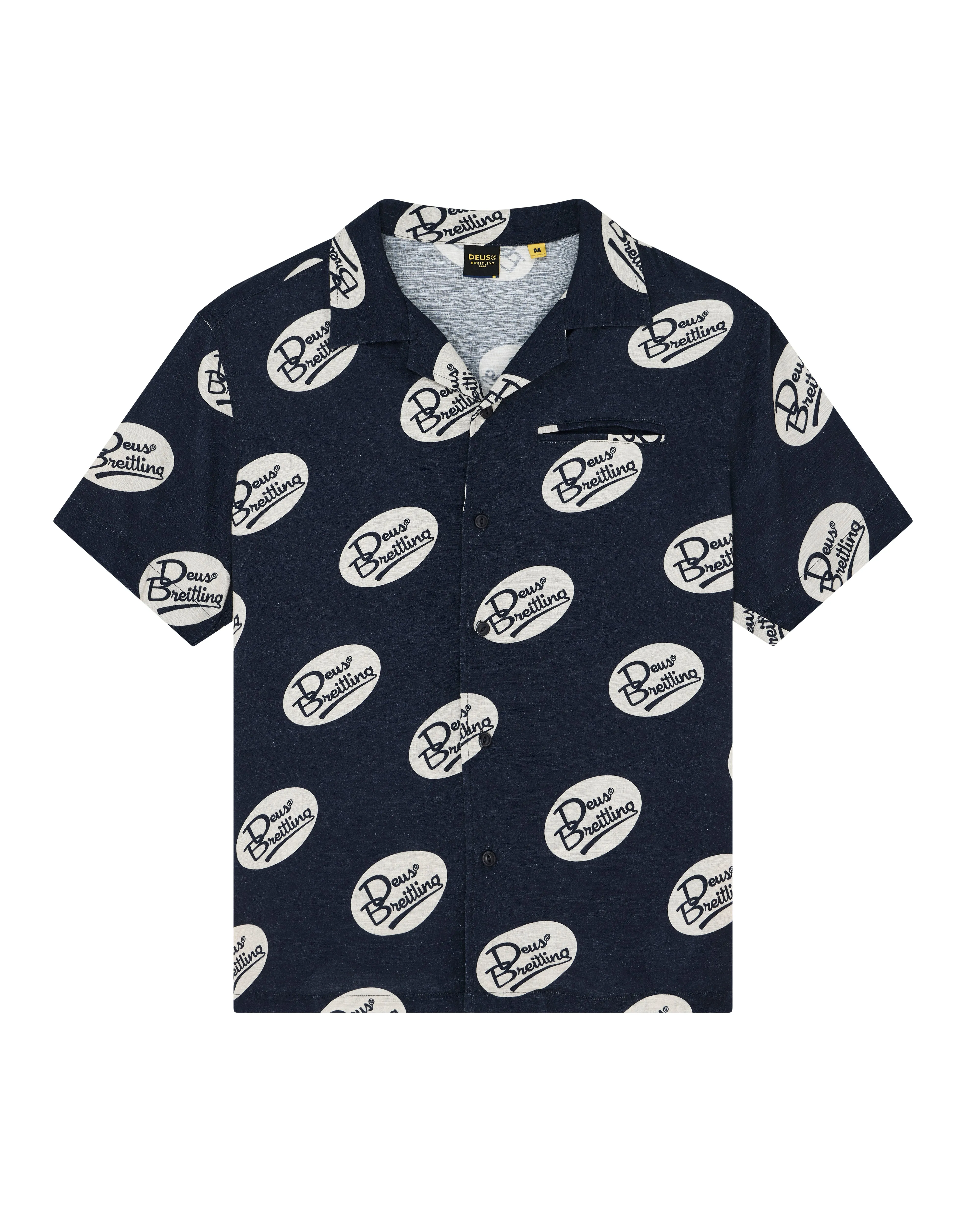 Yardage Short Sleeve Shirt - Navy sold by Deus Ex Machina