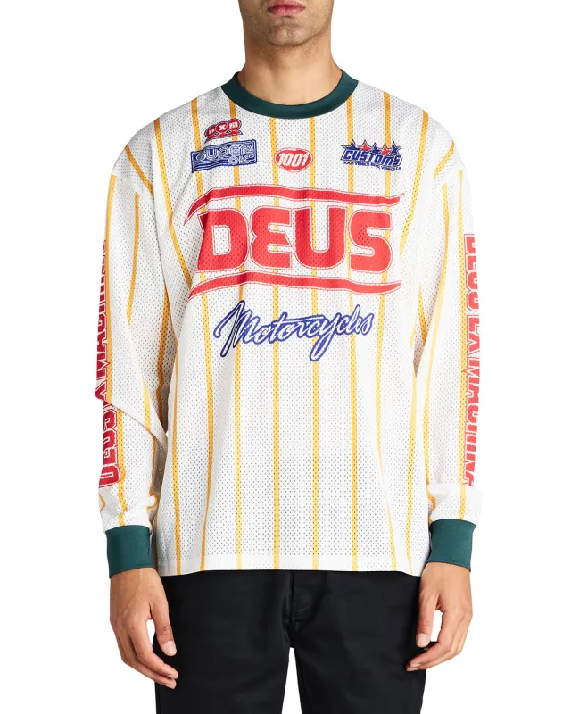 Route One Moto Jersey - Cloud Dancer sold by Deus Ex Machina