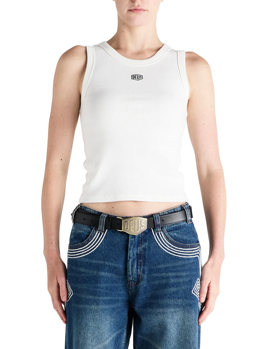 Shield Tank - Vintage White sold by Deus Ex Machina