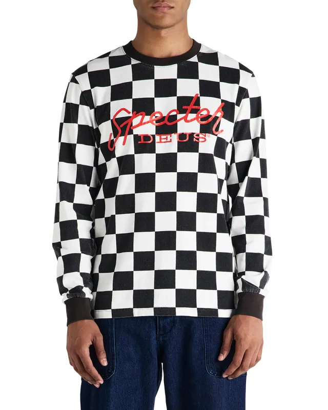 Specter Long Sleeve Tee - Black-White sold by Deus Ex Machina