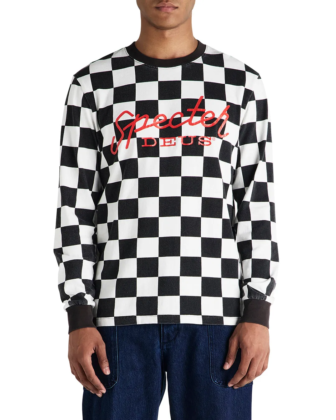 Specter Long Sleeve Tee - Black-White sold by Deus Ex Machina