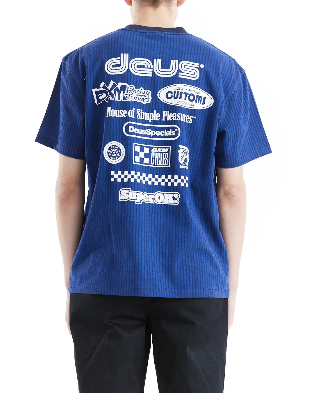 Split Lane Tee - Estate Blue sold by Deus Ex Machina