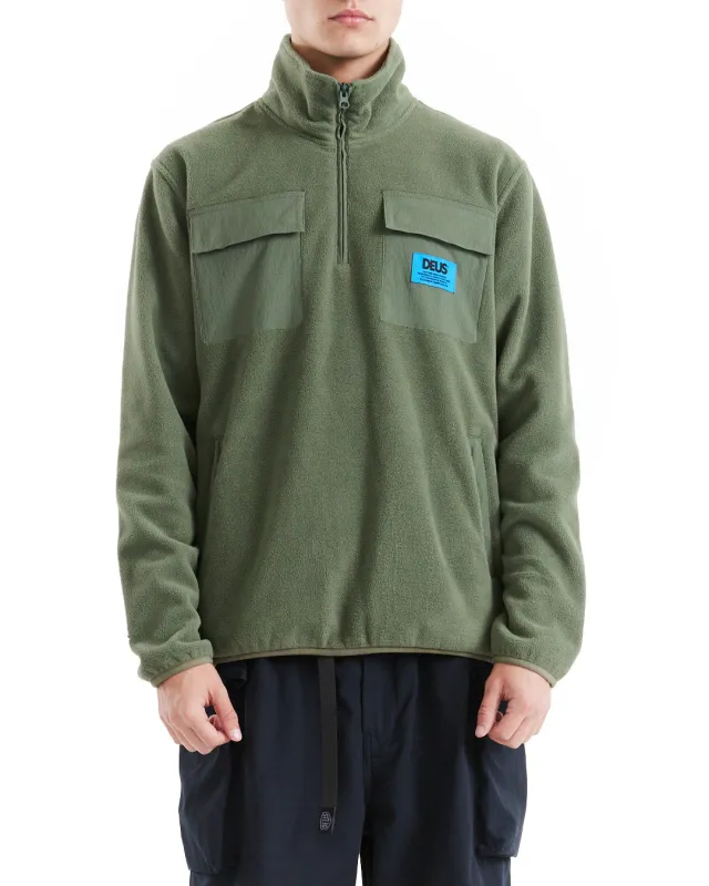 Section Zip Neck Fleece - Clover sold by Deus Ex Machina