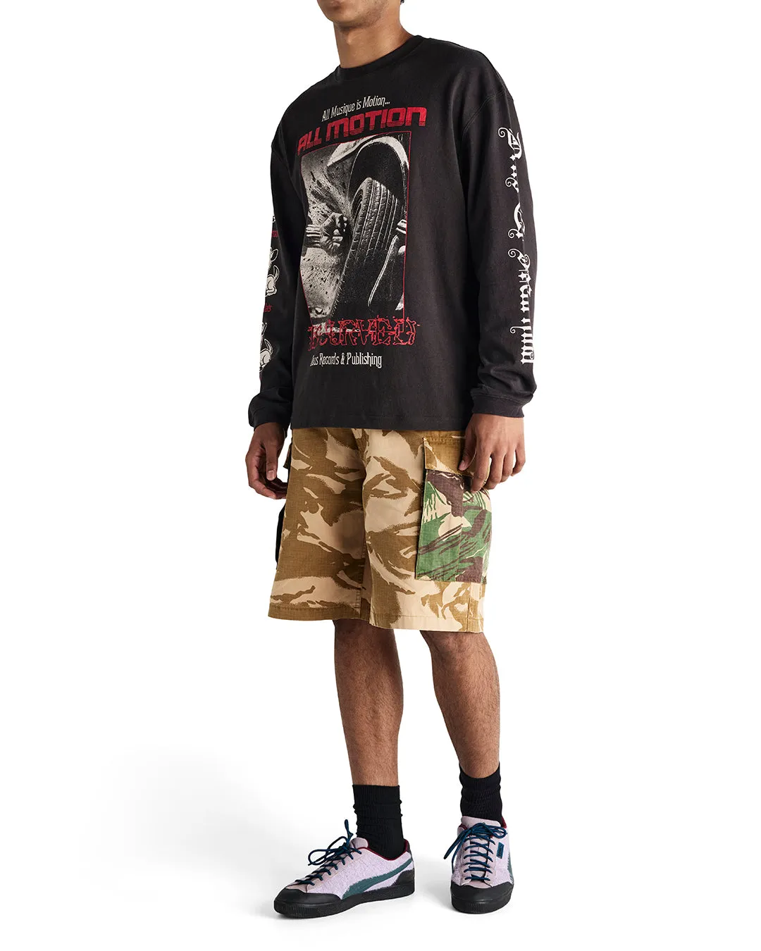 Dancing Ghost Long Sleeve Tee - Anthracite sold by Deus Ex Machina product image thumbnail 3