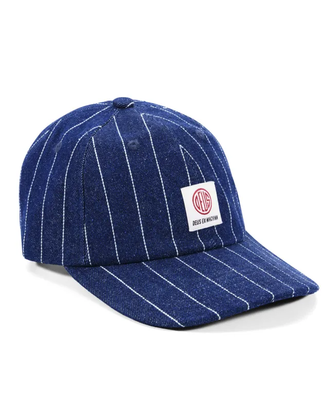 Dallas Stripe Cap - Indigo sold by Deus Ex Machina