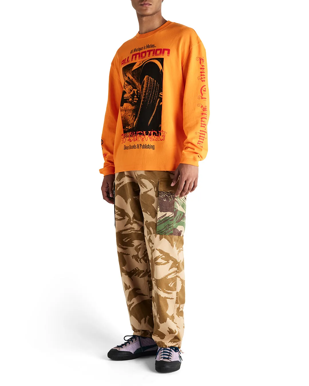 Dancing Ghost Long Sleeve Tee - Persimmon Orange sold by Deus Ex Machina product image thumbnail 3