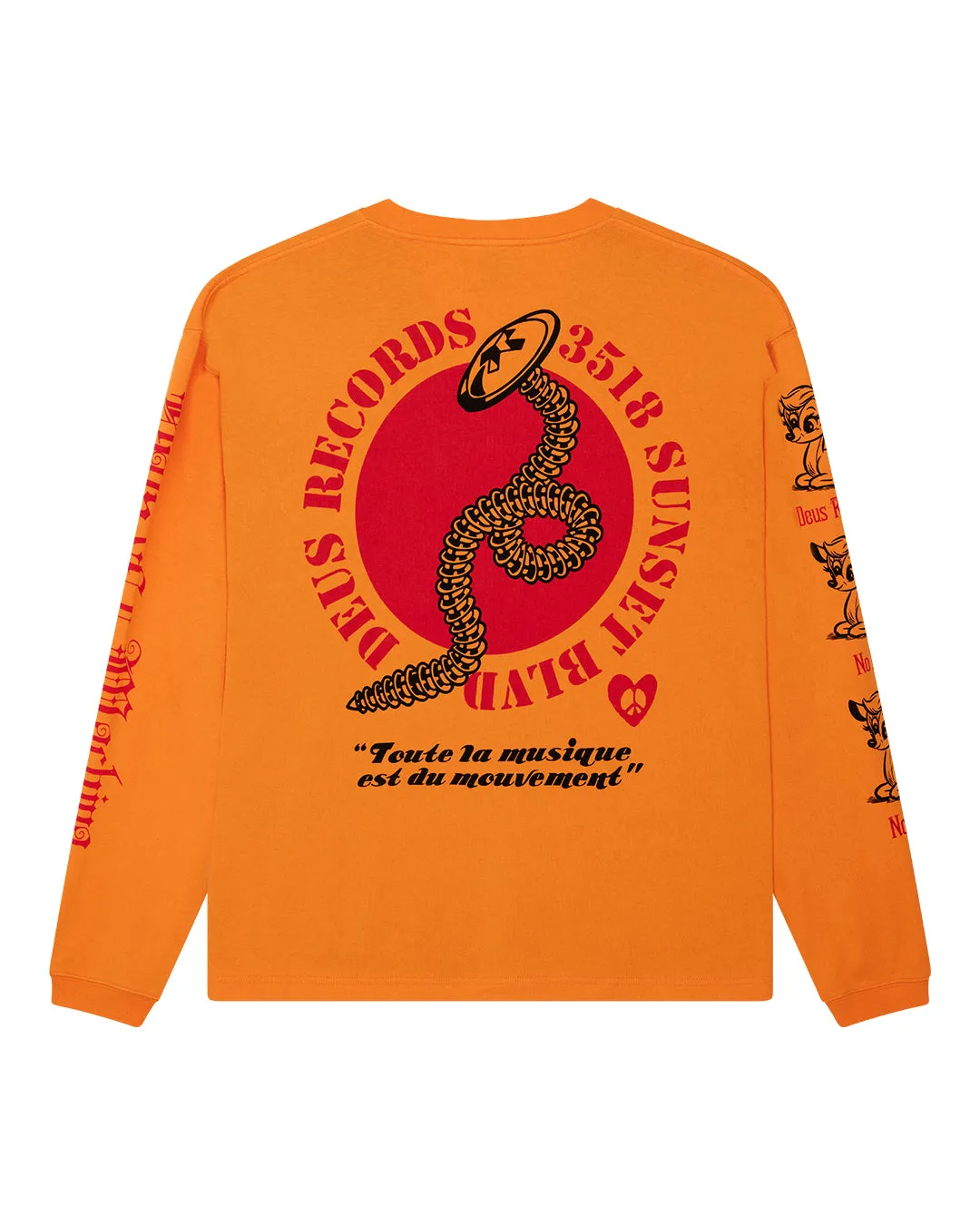 Dancing Ghost Long Sleeve Tee - Persimmon Orange sold by Deus Ex Machina product image thumbnail 5