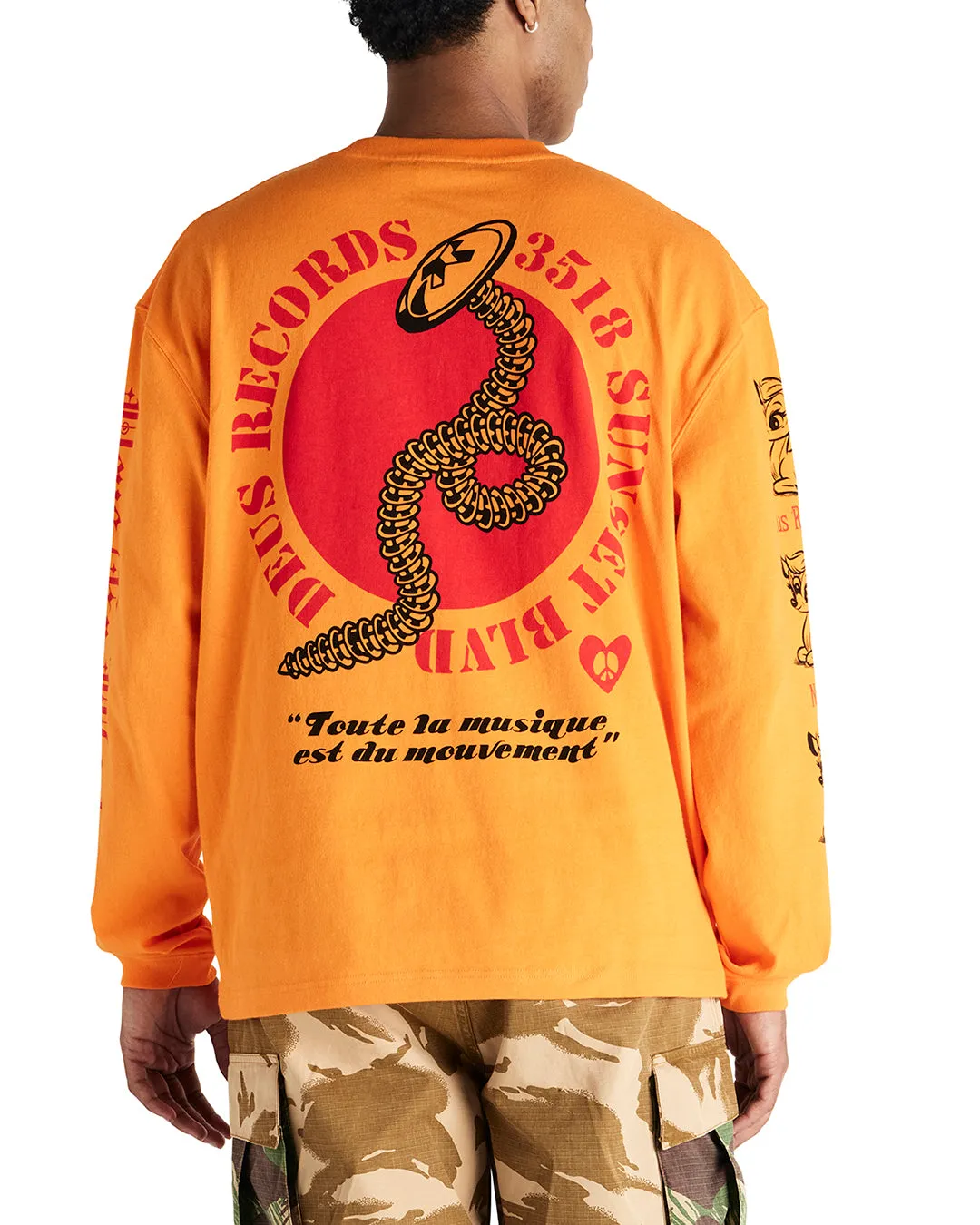 Dancing Ghost Long Sleeve Tee - Persimmon Orange sold by Deus Ex Machina product image thumbnail 2