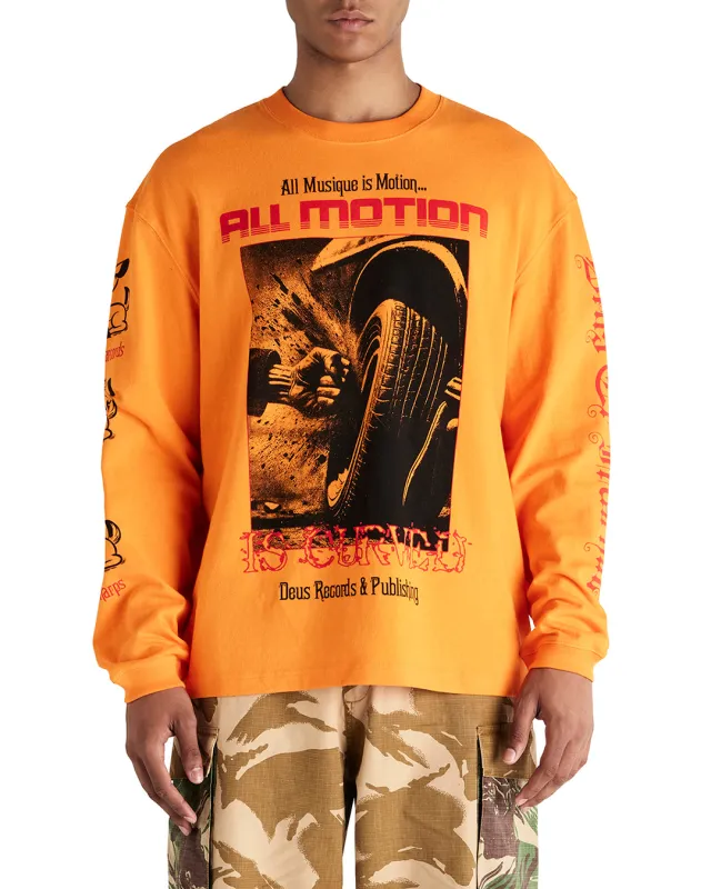 Dancing Ghost Long Sleeve Tee - Persimmon Orange sold by Deus Ex Machina