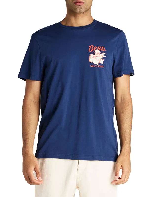 Overbite Tee - Mechanic Blue sold by Deus Ex Machina