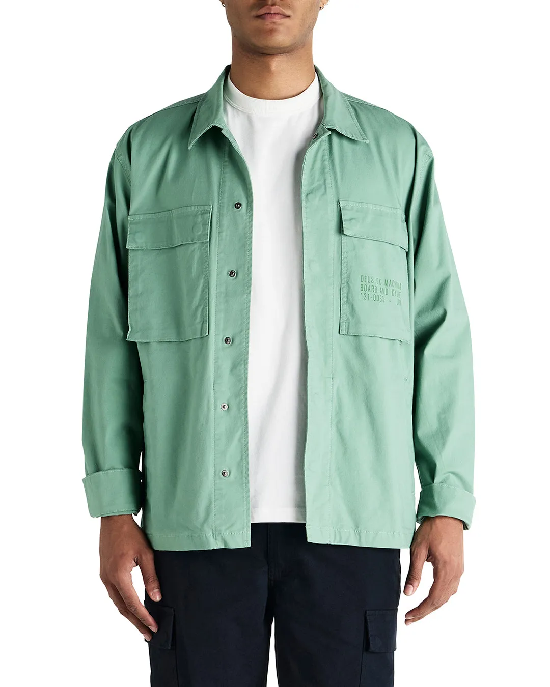 Tommy Poplin Surf Shirt - Shale Green sold by Deus Ex Machina