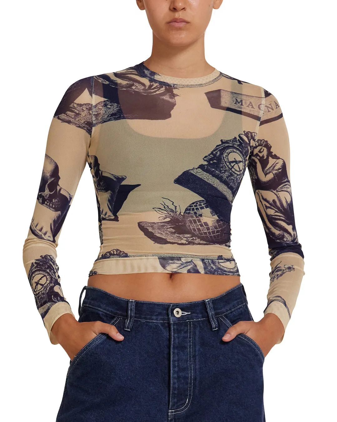 5-7-5 Mesh Long Sleeve Top - Indigo sold by Deus Ex Machina