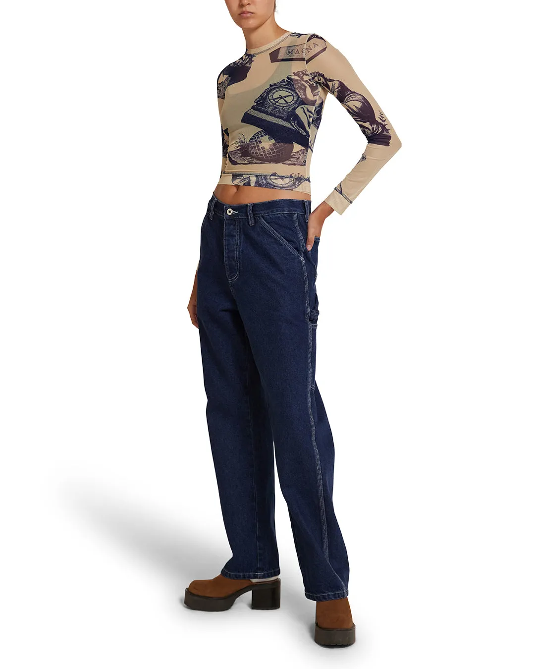 5-7-5 Mesh Long Sleeve Top - Indigo sold by Deus Ex Machina product image thumbnail 3