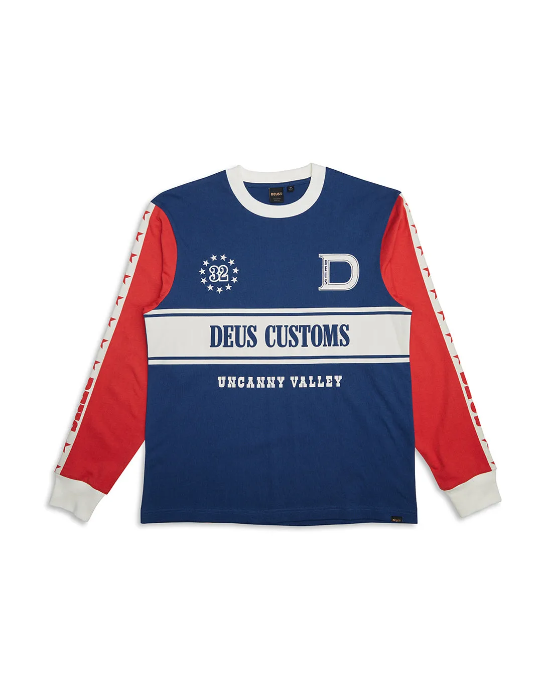 Round Up Long Sleeve Tee - Red-Blue sold by Deus Ex Machina product image thumbnail 4