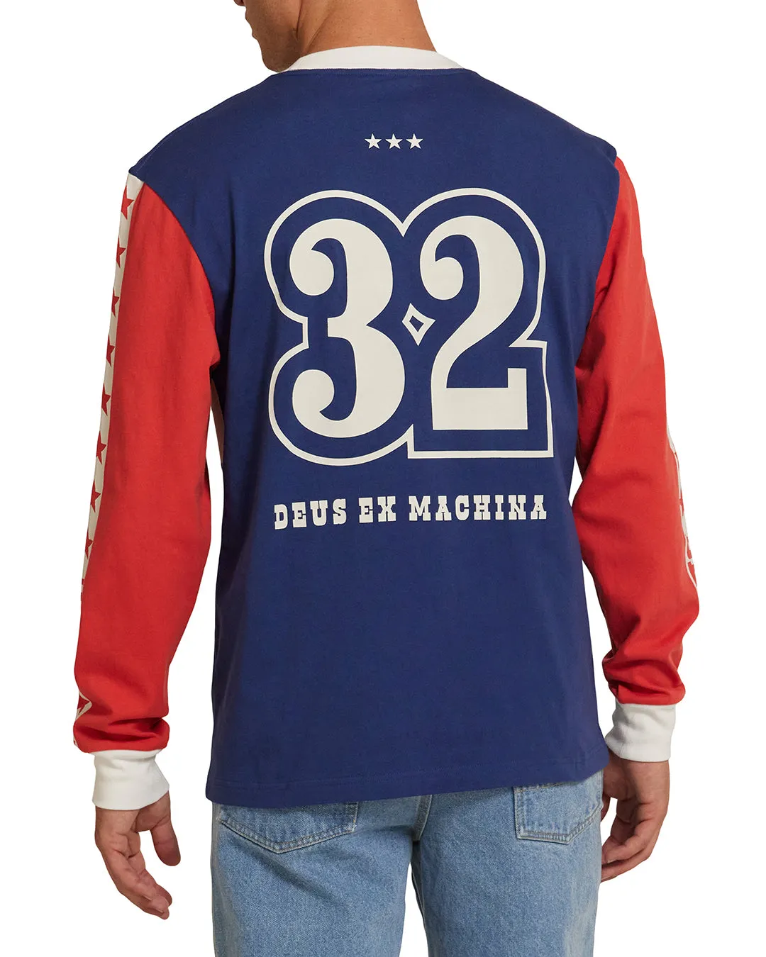 Round Up Long Sleeve Tee - Red-Blue sold by Deus Ex Machina product image thumbnail 2