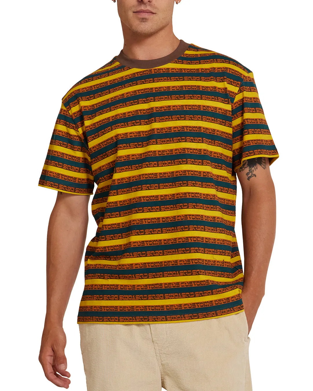 Salutation Stripe Tee - Multi sold by Deus Ex Machina