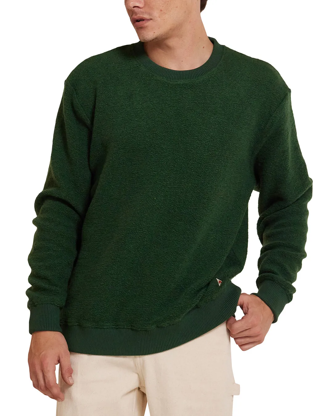 Reo Textured Fleece - Forest Green sold by Deus Ex Machina
