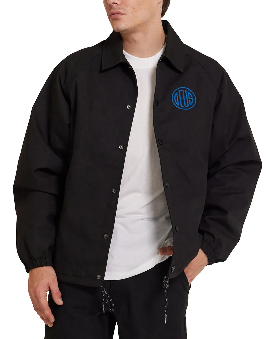 Pill Logo Coach Jacket - Black sold by Deus Ex Machina