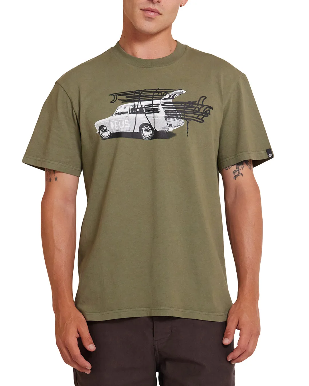 Surwagon Tee - Pine sold by Deus Ex Machina