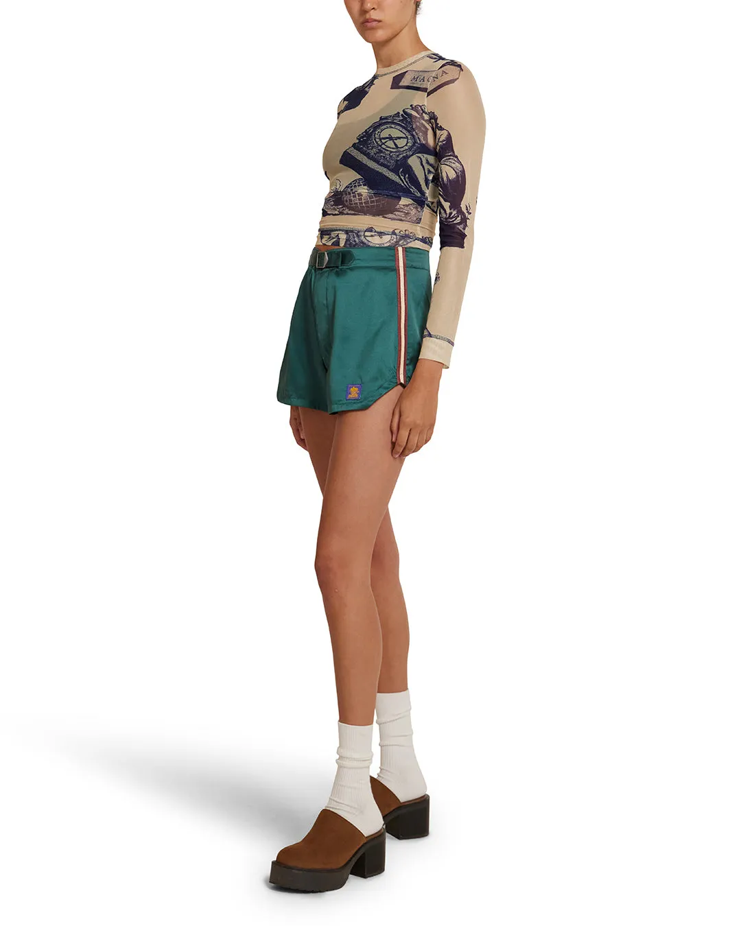 Jiji Satin Short - Emerald sold by Deus Ex Machina product image thumbnail 4
