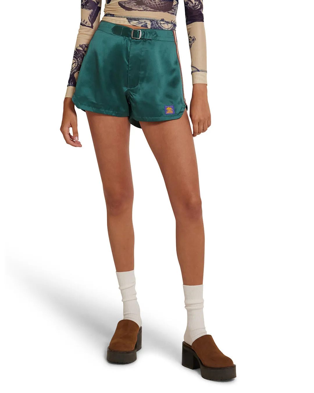 Jiji Satin Short - Emerald sold by Deus Ex Machina