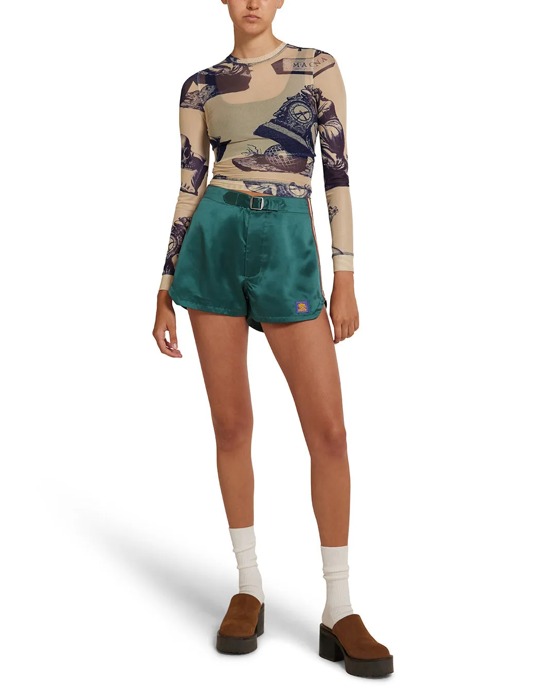 Jiji Satin Short - Emerald sold by Deus Ex Machina product image thumbnail 3