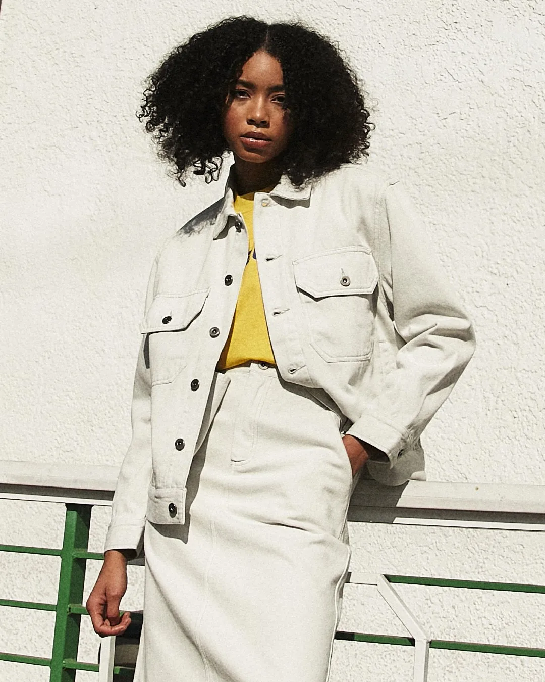 Coby Denim Jacket - Bleached White sold by Deus Ex Machina product image thumbnail 3