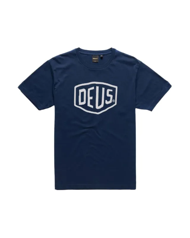 Shield Tee Navy sold by Deus Ex Machina