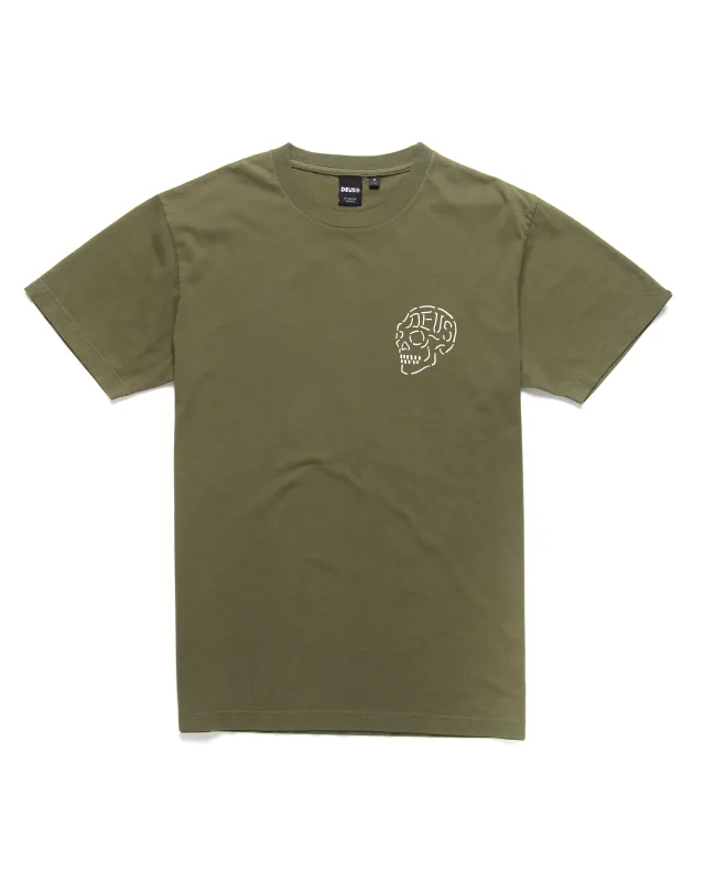 Venice Skull Tee - Forest Green sold by Deus Ex Machina