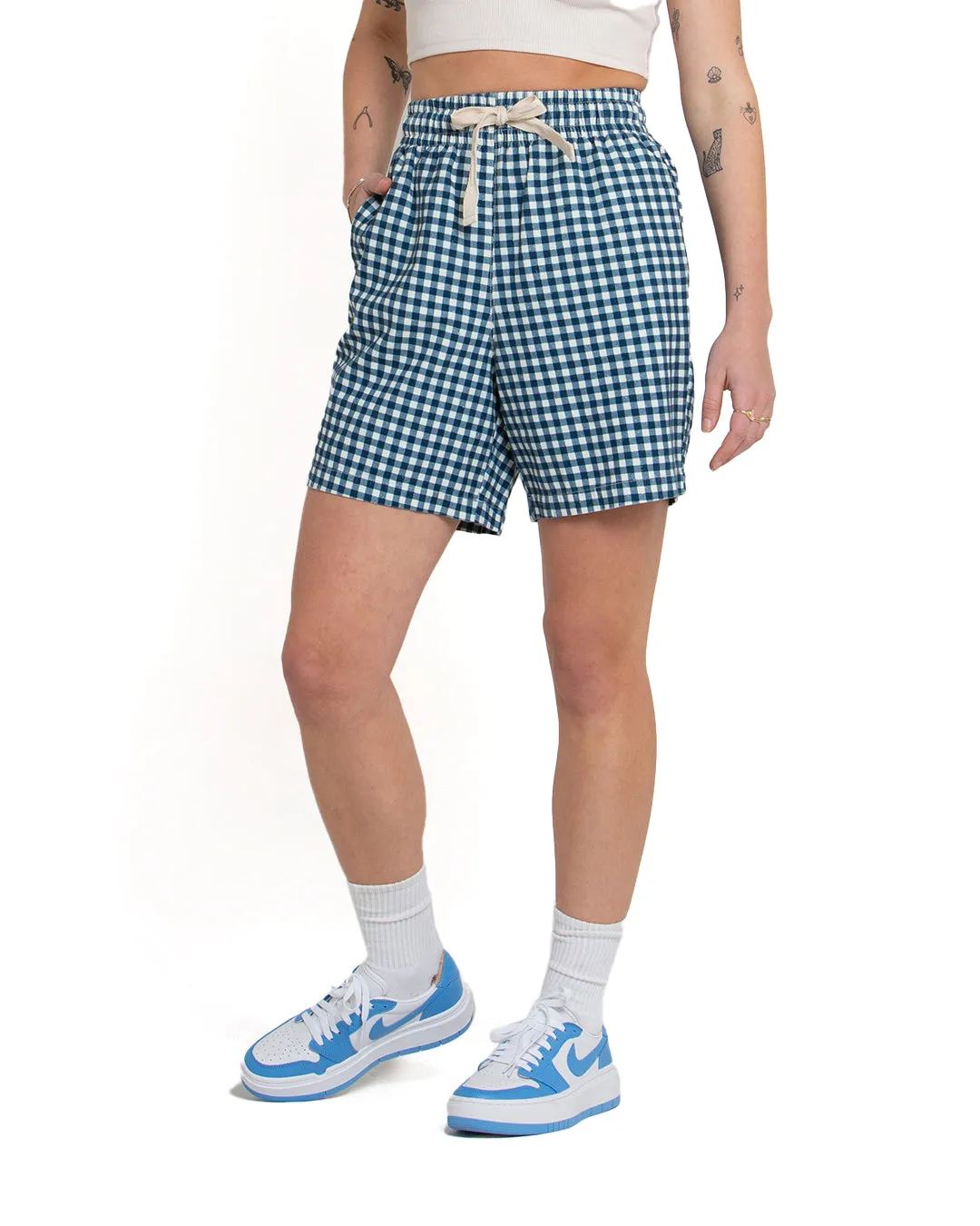 Natalie Short - Opal Gingham sold by Deus Ex Machina
