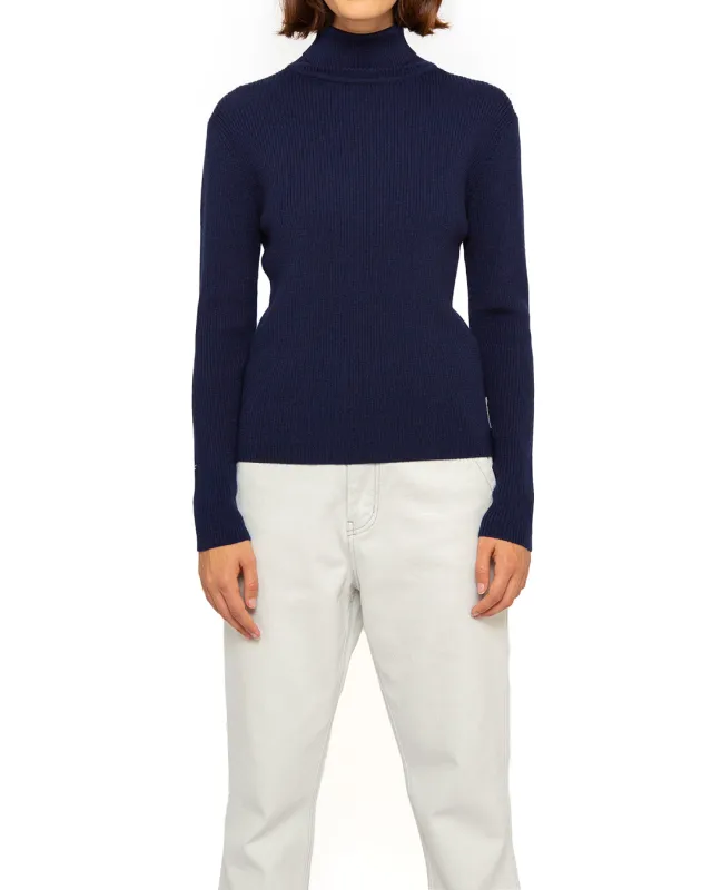 Karma Turtle Neck (Slim Fit) - Navy sold by Deus Ex Machina