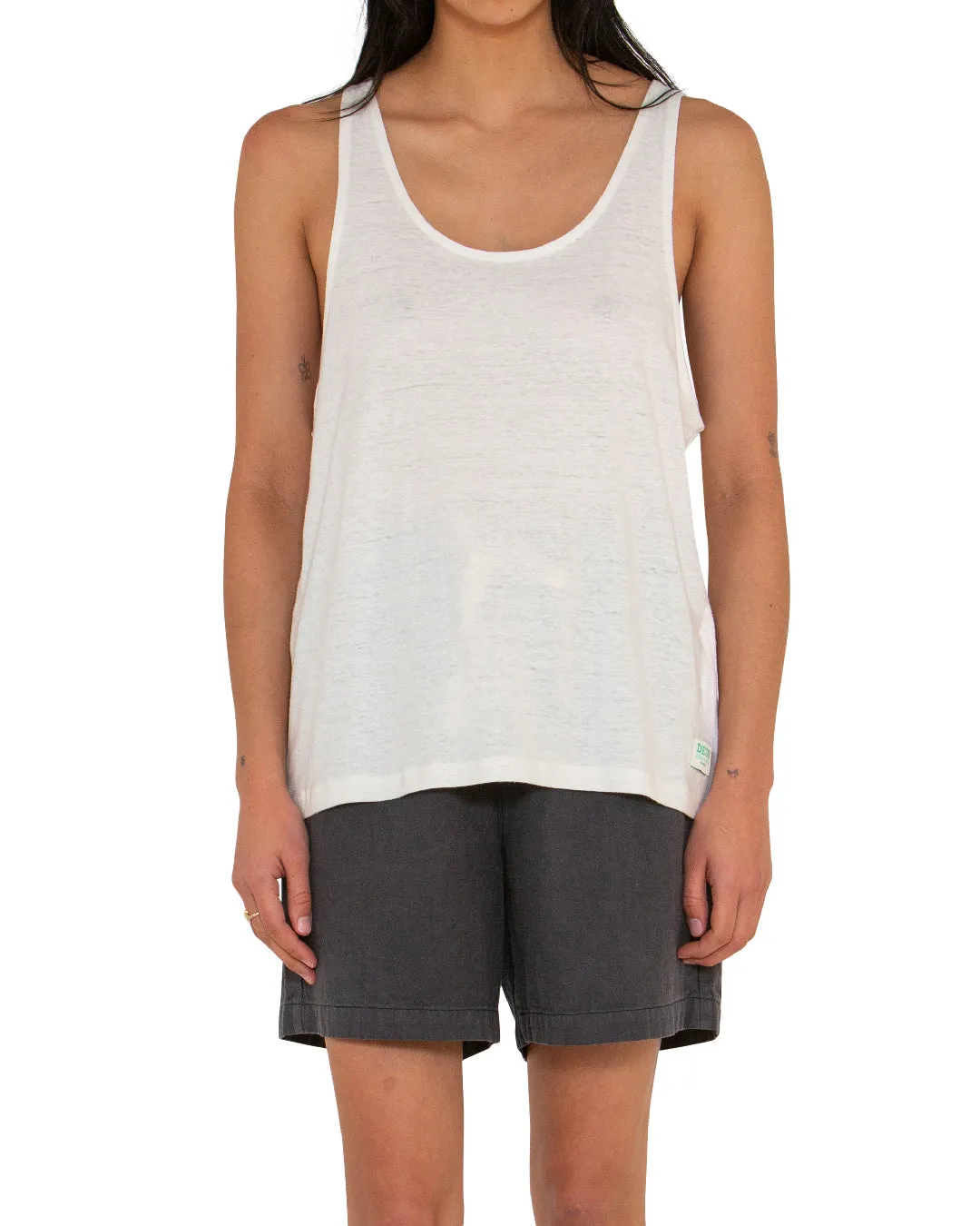 Waverley Tank (Oversized Fit) - Dirty White sold by Deus Ex Machina
