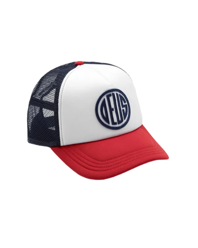 Pill Trucker Hat - Red-Navy sold by Deus Ex Machina