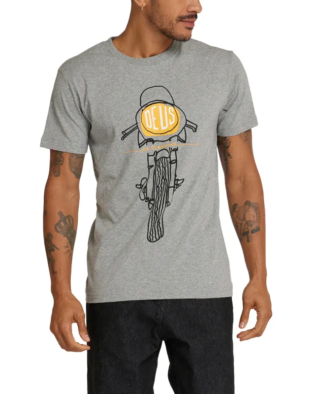 Frontal Matchless Tee - Grey Marle sold by Deus Ex Machina