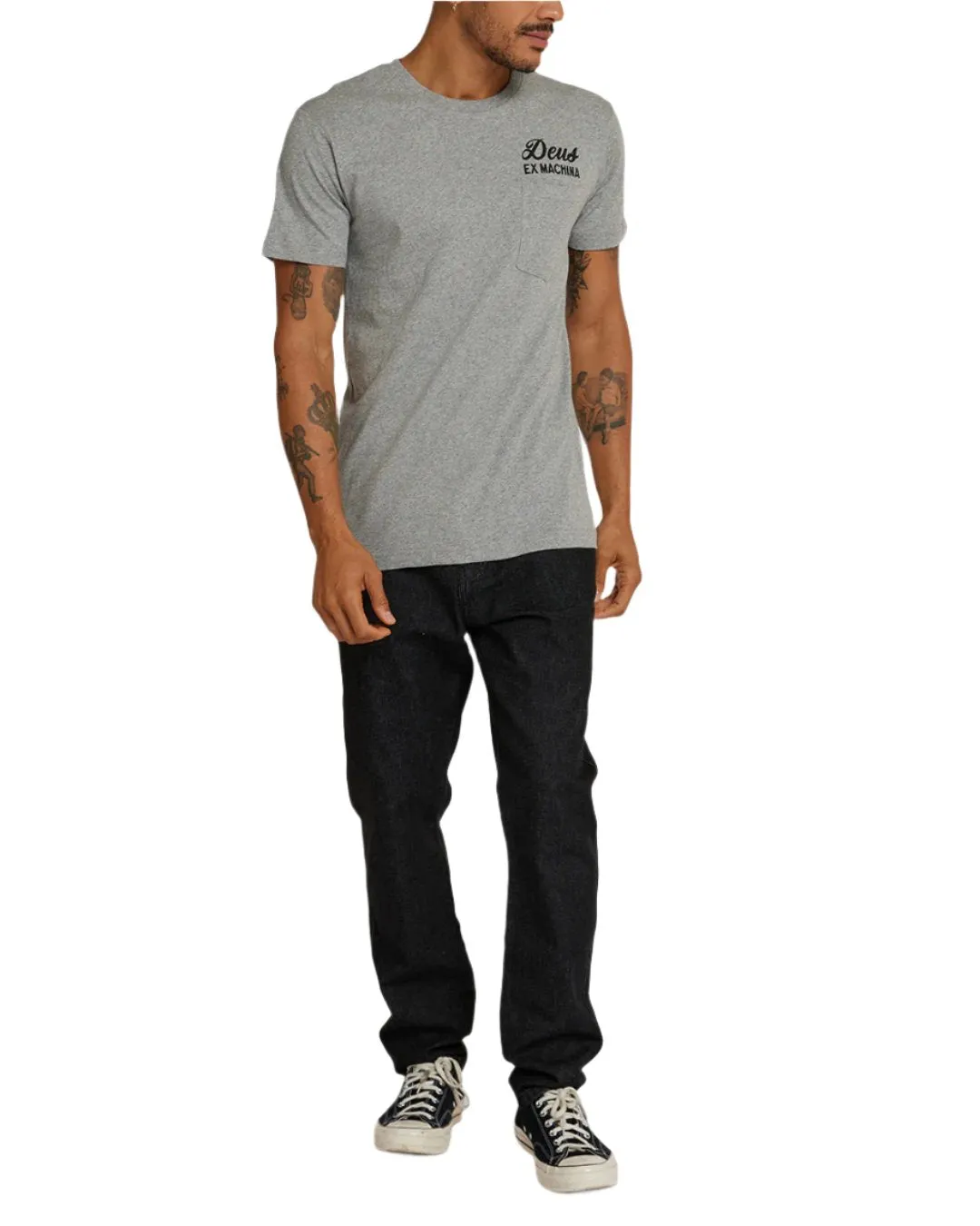 Venice Address Pocket Tee - Grey Marle sold by Deus Ex Machina product image thumbnail 2