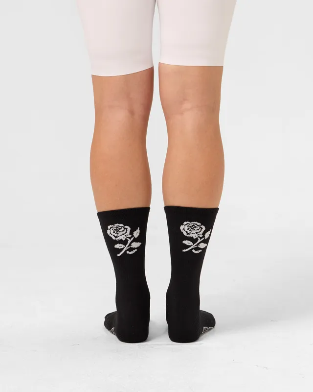 Deus Ex Attaquer Rose Socks - Black sold by Deus Ex Machina