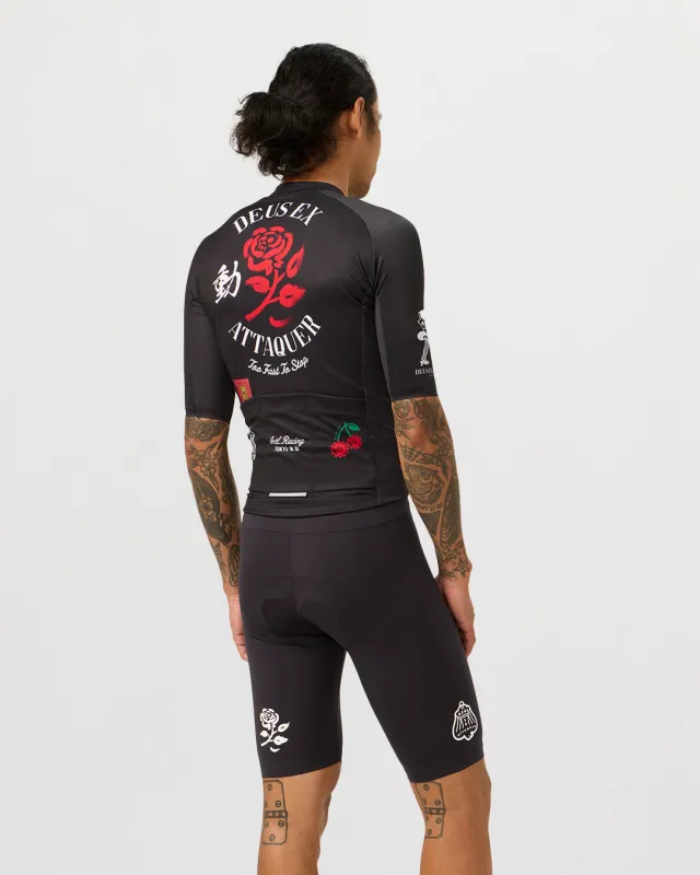 Deus Ex Attaquer Rose Jersey - Black made by Deus Ex Machina