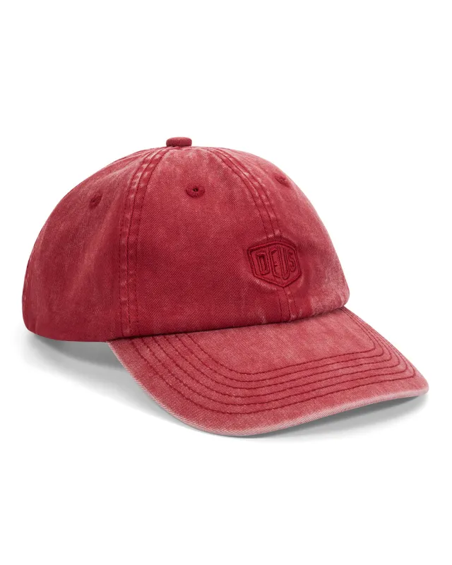 Shield Garment Dyed Dad Cap - Lava Falls Red sold by Deus Ex Machina