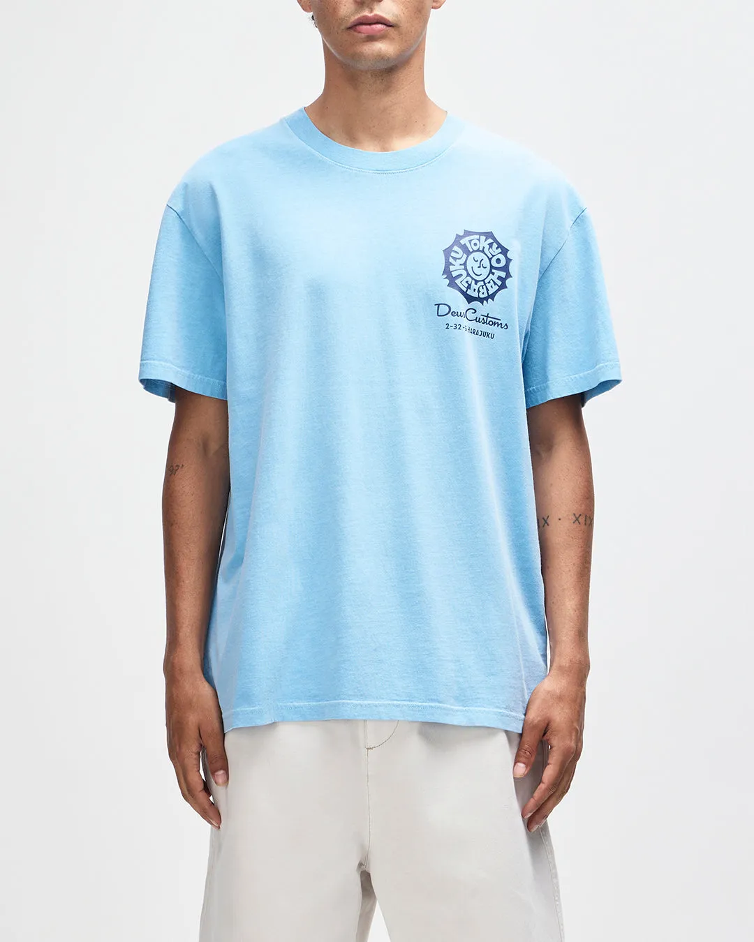Tokyo Address Tee - Bonnie Blue sold by Deus Ex Machina
